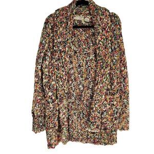 Kersh cardigan multicolor rainbow open front comfy cozy S